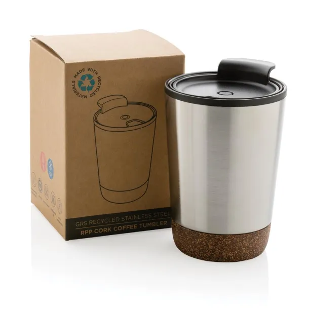  GRS RPP stainless steel cork coffee tumbler - XD Collection Silver 