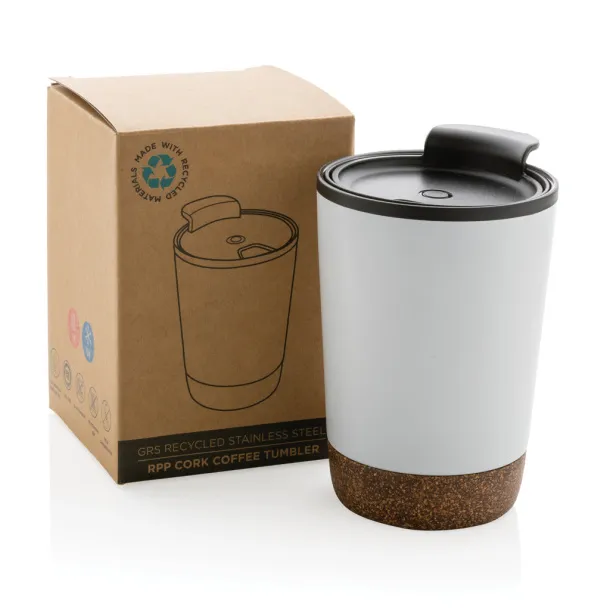  GRS RPP stainless steel cork coffee tumbler - XD Collection White 