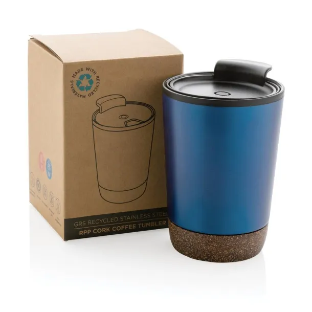  GRS RPP stainless steel cork coffee tumbler - XD Collection Blue 