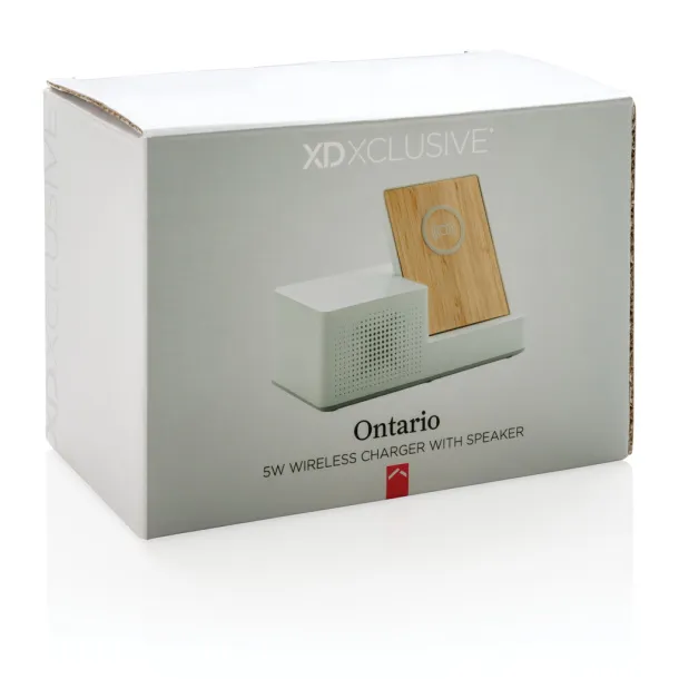  Ontario 5W wireless charger with speaker - XD Xclusive White 