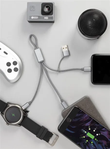  4-in-1 mini braided cable Grey