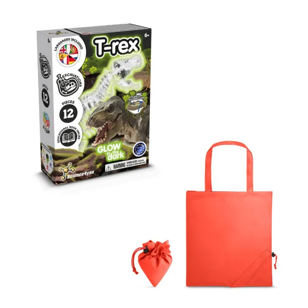 Fossil Excavation Kit V Educational game supplied with a 190T folding gift bag Red