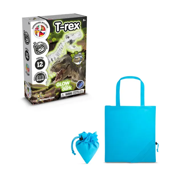 Fossil Excavation Kit V Educational game supplied with a 190T folding gift bag Light blue