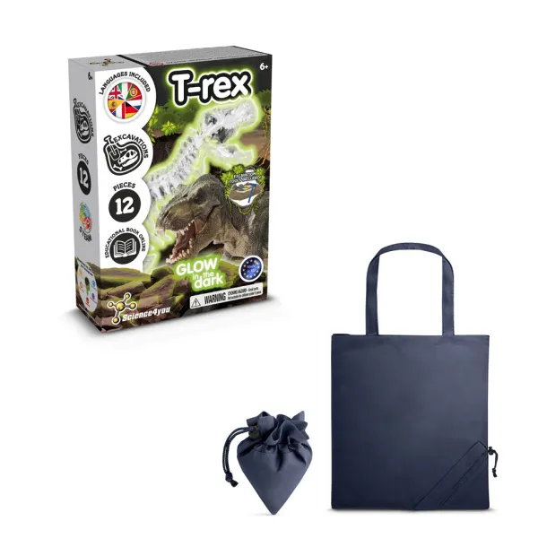 Fossil Excavation Kit V Educational game supplied with a 190T folding gift bag Navy Blue