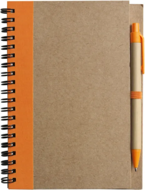 Stella Wire bound notebook with ballpen.  orange