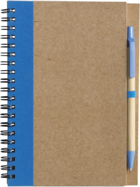 Stella Wire bound notebook with ballpen.  light blue