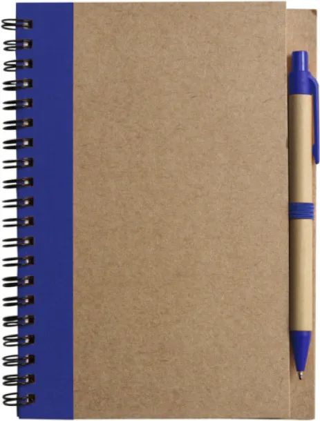 Stella Wire bound notebook with ballpen.  blue