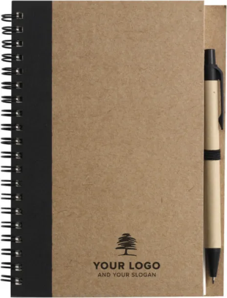 Stella Wire bound notebook with ballpen. 