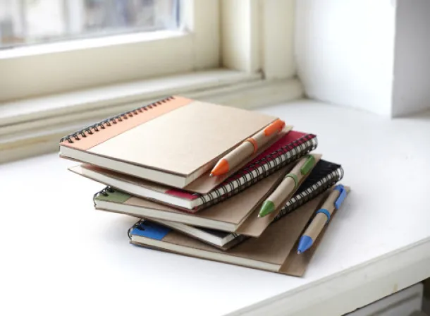 Stella Wire bound notebook with ballpen. 