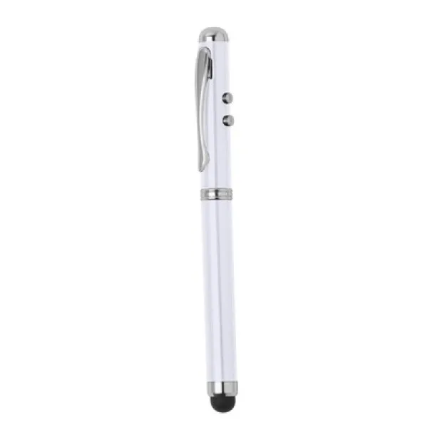  Laser pointer with LED light, ball pen, touch pen white