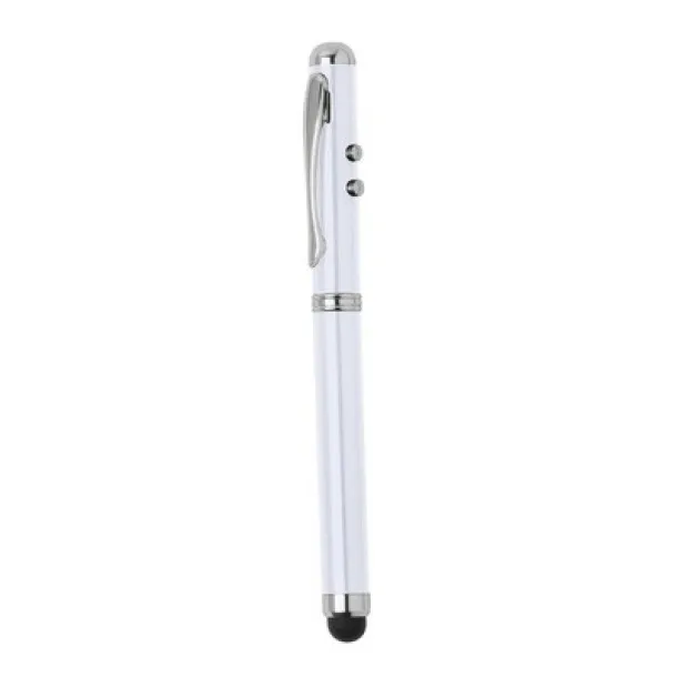  Laser pointer with LED light, ball pen, touch pen white