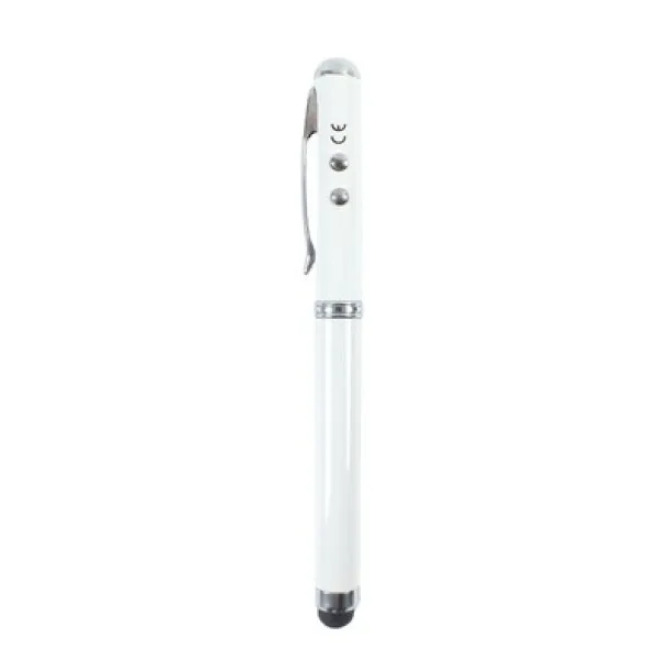  Laser pointer with LED light, ball pen, touch pen white