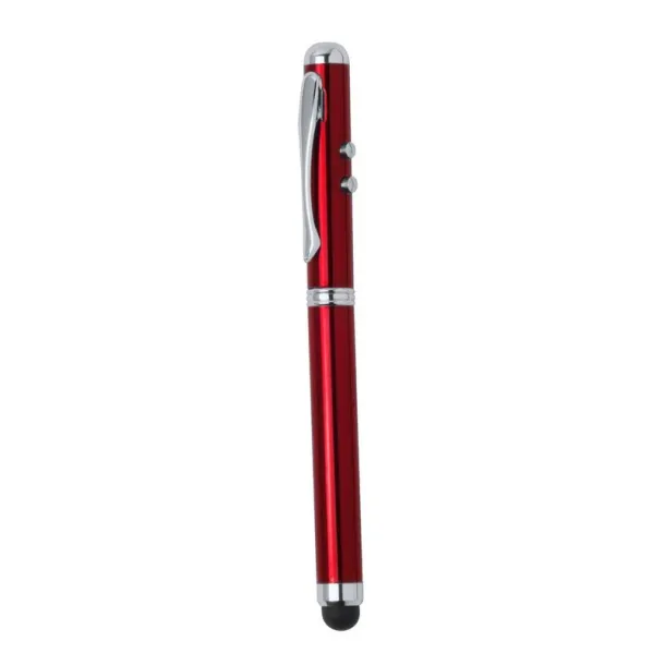  Laser pointer with LED light, ball pen, touch pen Crvena