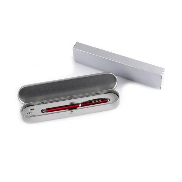  Laser pointer with LED light, ball pen, touch pen red