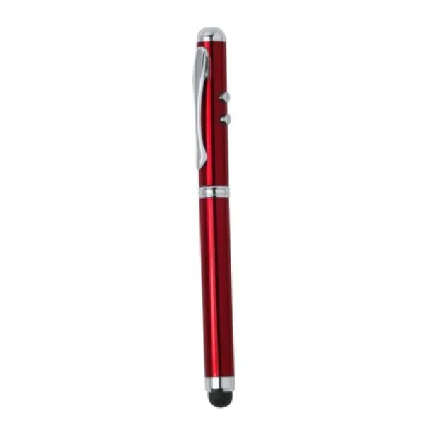  Laser pointer with LED light, ball pen, touch pen Crvena