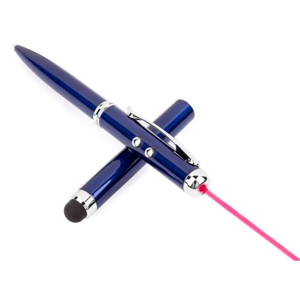  Laser pointer with LED light, ball pen, touch pen Mornarski plava