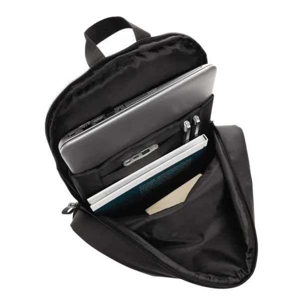  Smooth PU 15.6"laptop backpack - XD Collection Black 