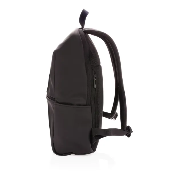  Smooth PU 15.6"laptop backpack - XD Collection Black 