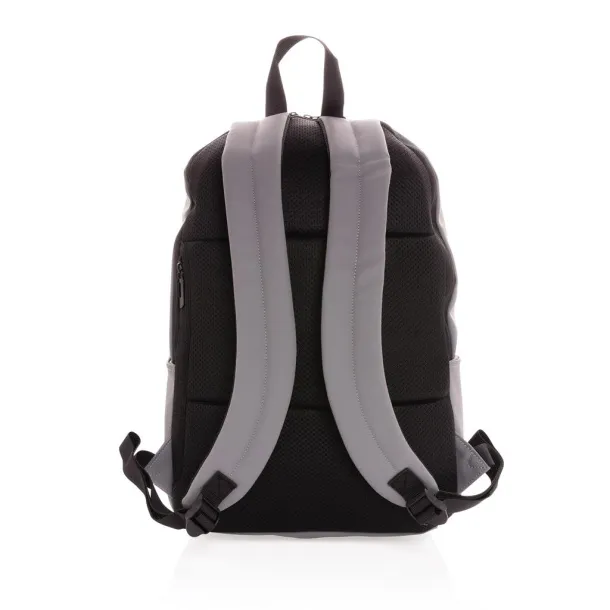  Smooth PU 15.6"laptop backpack - XD Collection Cool Grey 8 