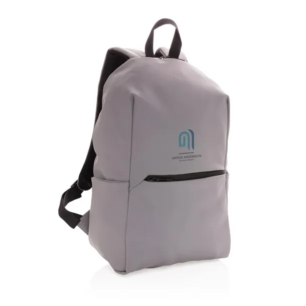  Smooth PU 15.6"laptop backpack - XD Collection Cool Grey 8 