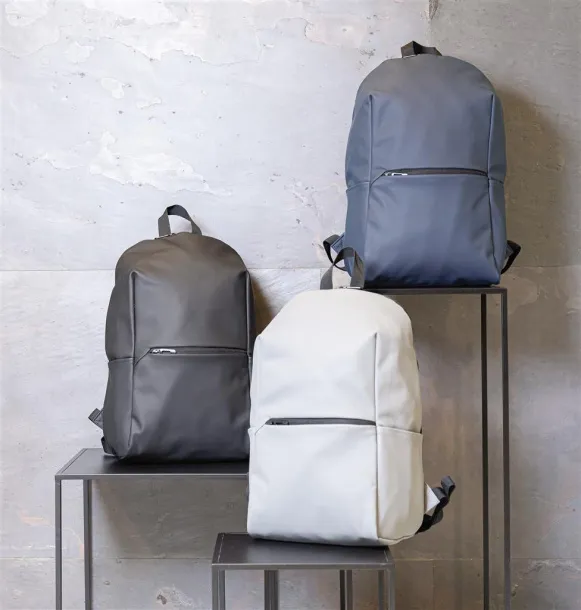  Smooth PU 15.6"laptop backpack - XD Collection Cool Grey 8 