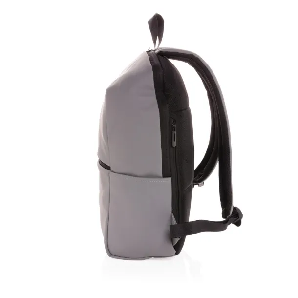  Smooth PU 15.6"laptop backpack - XD Collection Cool Grey 8 