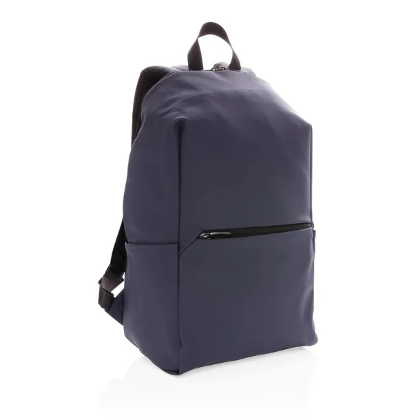  Smooth PU 15.6"laptop backpack - XD Collection Navy blue 