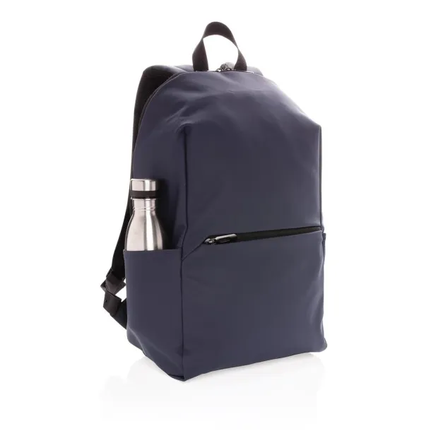  Smooth PU 15.6"laptop backpack - XD Collection Navy blue 