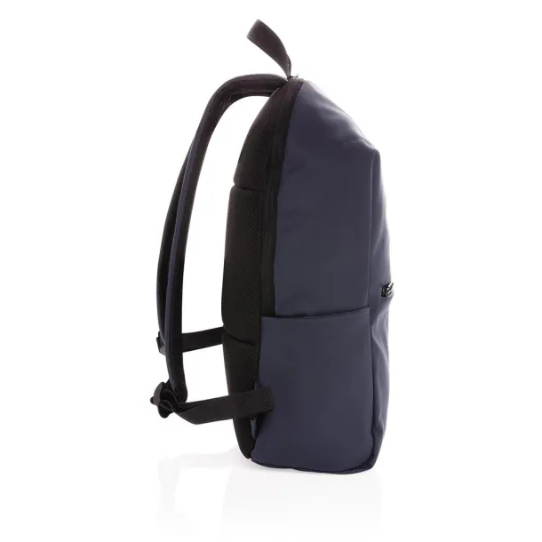  Smooth PU 15.6"laptop backpack - XD Collection Navy blue 