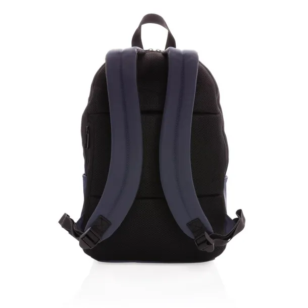  Smooth PU 15.6"laptop backpack - XD Collection Navy blue 