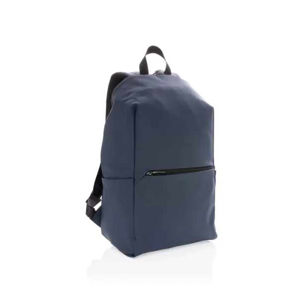  Smooth PU 15.6"laptop backpack - XD Collection Navy blue 