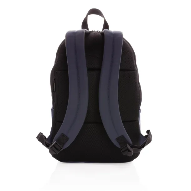  Smooth PU 15.6"laptop backpack - XD Collection Navy blue 