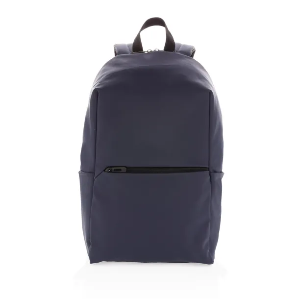  Smooth PU 15.6"laptop backpack - XD Collection Navy blue 