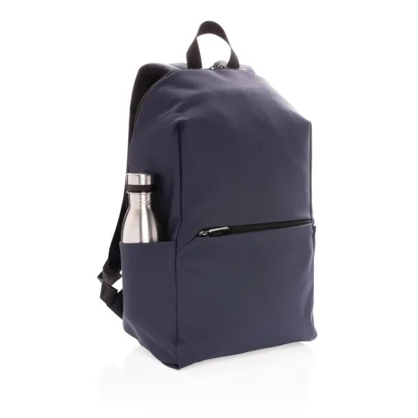  Smooth PU 15.6"laptop backpack - XD Collection Navy blue 