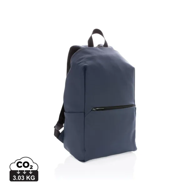  Smooth PU 15.6"laptop backpack - XD Collection Navy blue 