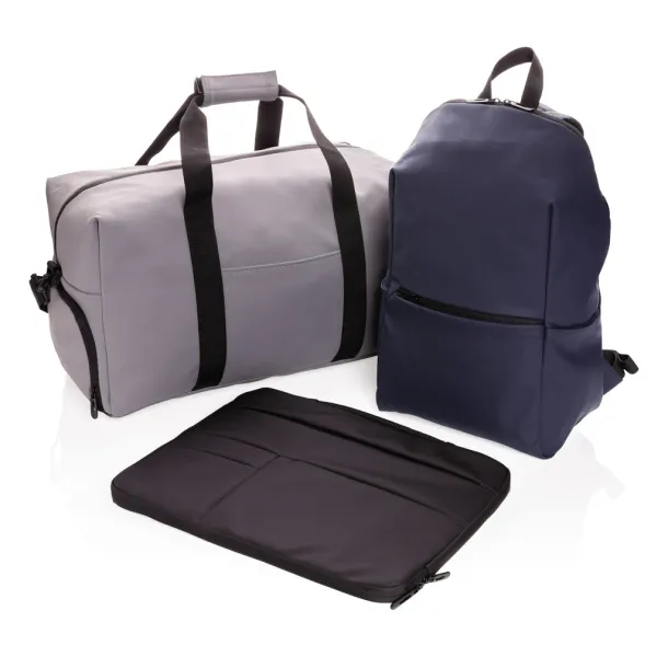  Smooth PU 15.6"laptop backpack - XD Collection Navy blue 