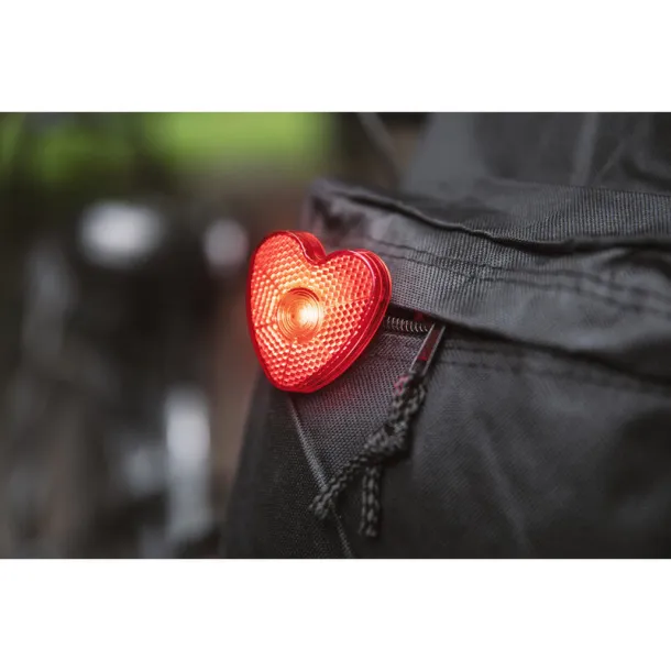  Flashing light "heart" with clip Crvena