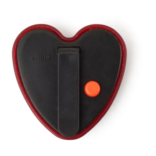  Flashing light "heart" with clip Crvena