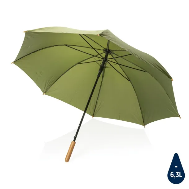  27" Impact AWARE™ RPET 190T auto open bamboo umbrella - XD Collection Green 