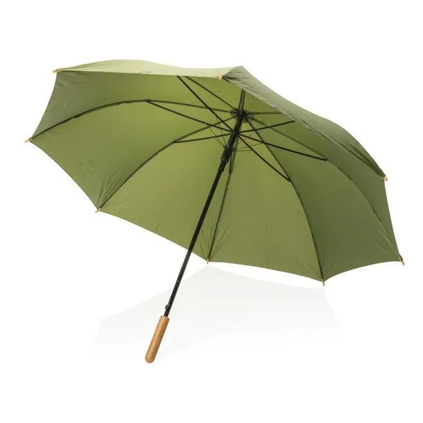  27" Impact AWARE™ RPET 190T auto open bamboo umbrella - XD Collection Green 