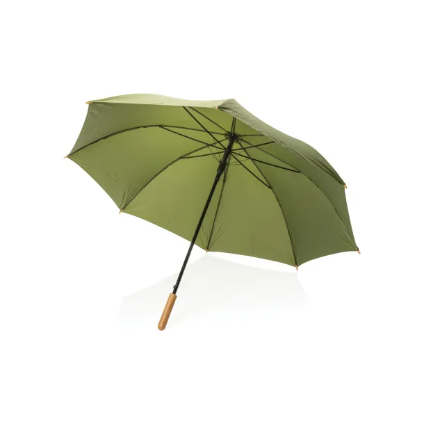  27" Impact AWARE™ RPET 190T auto open bamboo umbrella - XD Collection Green 