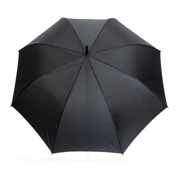  27" Impact AWARE™ RPET 190T auto open bamboo umbrella - XD Collection Black 