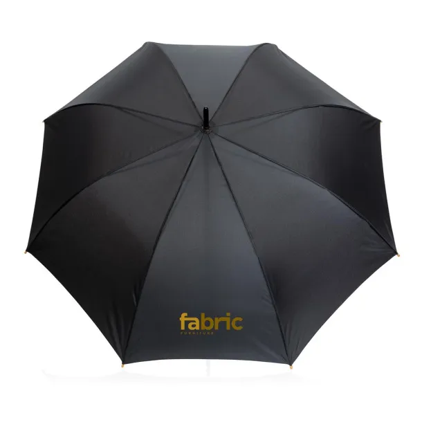  27" Impact AWARE™ RPET 190T auto open bamboo umbrella - XD Collection Black 