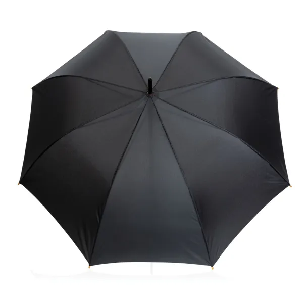  27" Impact AWARE™ RPET 190T auto open bamboo umbrella - XD Collection Black 