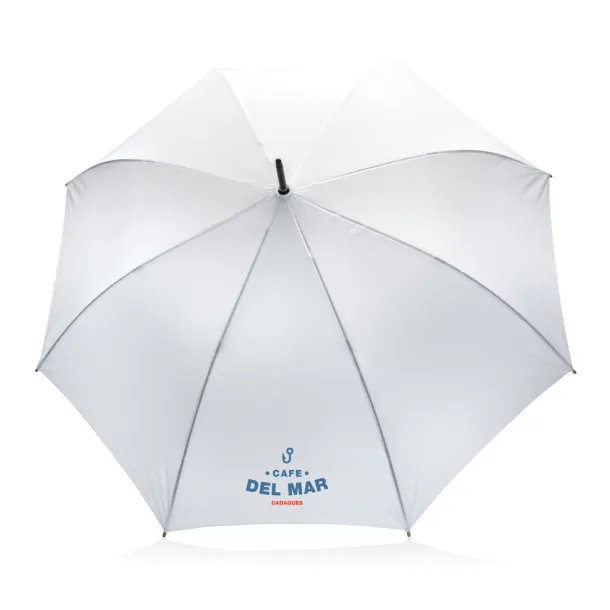  27" Impact AWARE™ RPET 190T auto open bamboo umbrella - XD Collection White 