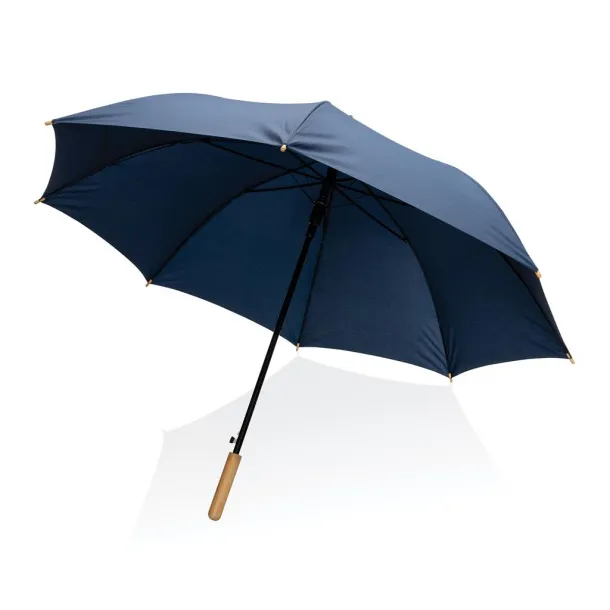  27" Impact AWARE™ RPET 190T auto open bamboo umbrella - XD Collection Navy Blue 