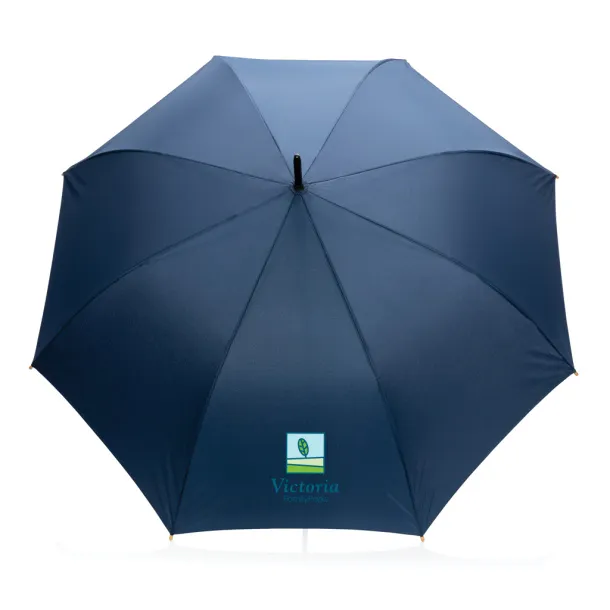  27" Impact AWARE™ RPET 190T auto open bamboo umbrella - XD Collection Navy Blue 