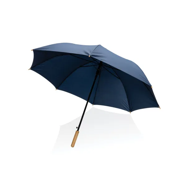  27" Impact AWARE™ RPET 190T auto open bamboo umbrella - XD Collection Navy Blue 