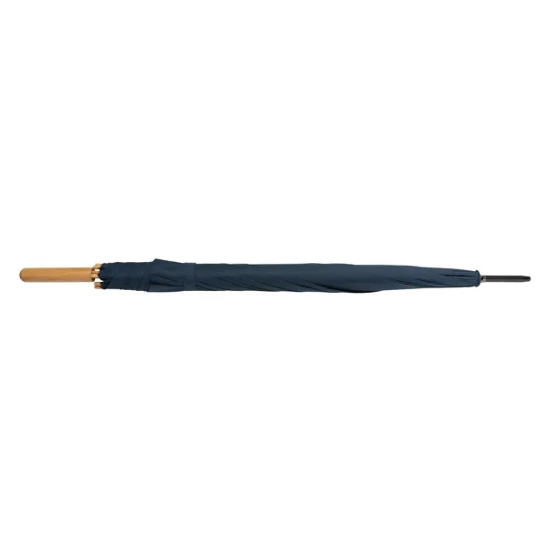  27" Impact AWARE™ RPET 190T auto open bamboo umbrella - XD Collection Navy Blue 