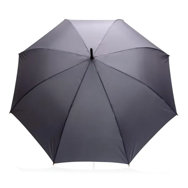  27" Impact AWARE™ RPET 190T auto open bamboo umbrella - XD Collection Anthracite